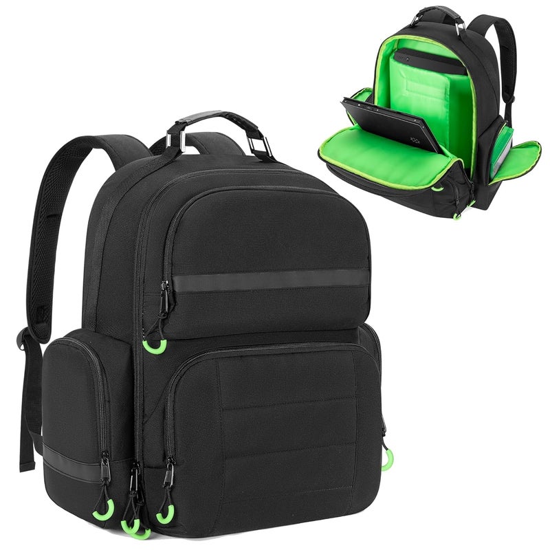 PGmoon Game Console Backpack Compatible with Xbox One/One S/ One X, Xbox Series S, Xbox 360/ 360 Slim, Travel Carrying Case Bag for 15.6’’ Laptop, Controllers, Cables (Patent Design) - Image 1